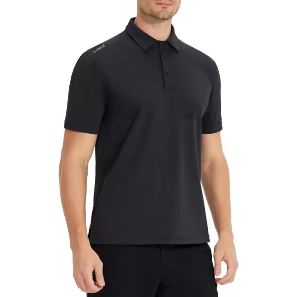 BALEAF Polo Shirts for Men Short Sleeve Golf Shirt Dry Fit Causl Athletic UPF 50Black