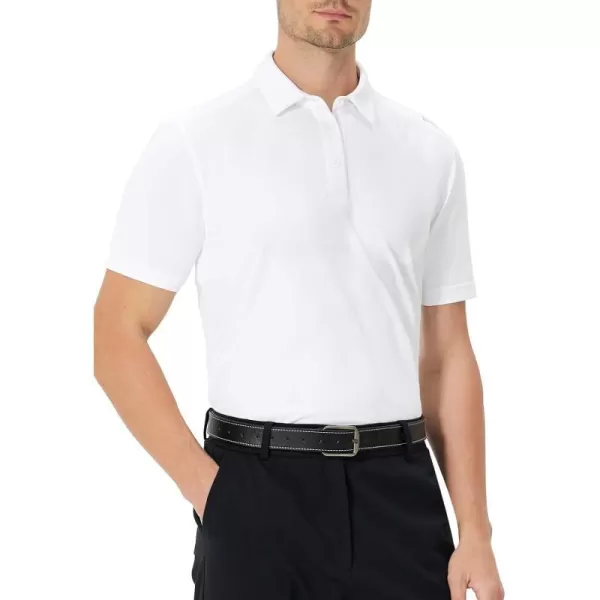 BALEAF Polo Shirts for Men Short Sleeve Golf Shirt Dry Fit Causl Athletic UPF 50White