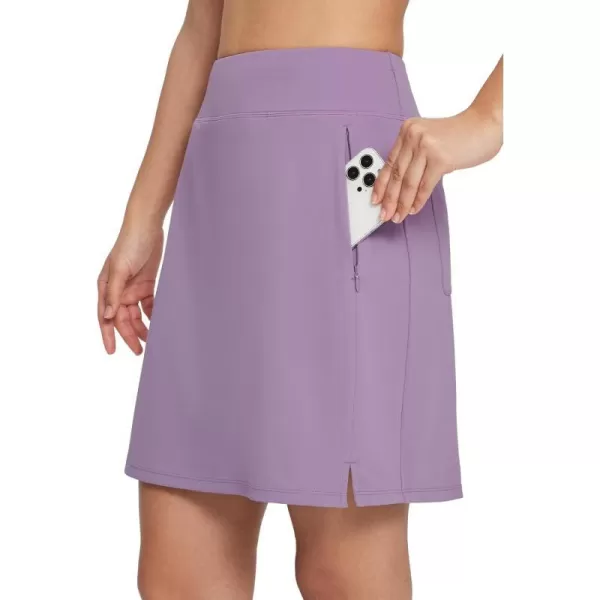 BALEAF Womens 20 Golf Skirts Knee Length Skorts Athletic Modest Long Acitive Casual Pockets UV Protection03purple