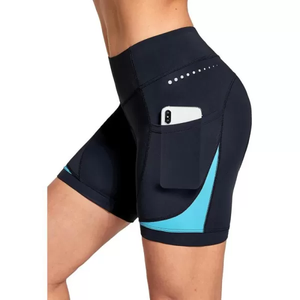 BALEAF Womens 4D Padded Bike Shorts Cycling Underwear with Pockets UPF50Blue