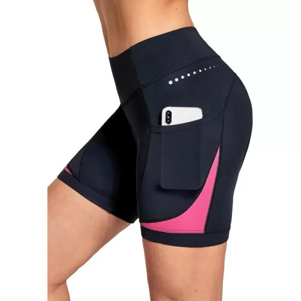 BALEAF Womens 4D Padded Bike Shorts Cycling Underwear with Pockets UPF50Pink