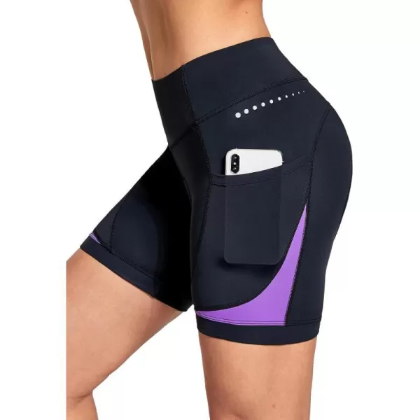 BALEAF Womens 4D Padded Bike Shorts Cycling Underwear with Pockets UPF50Purple