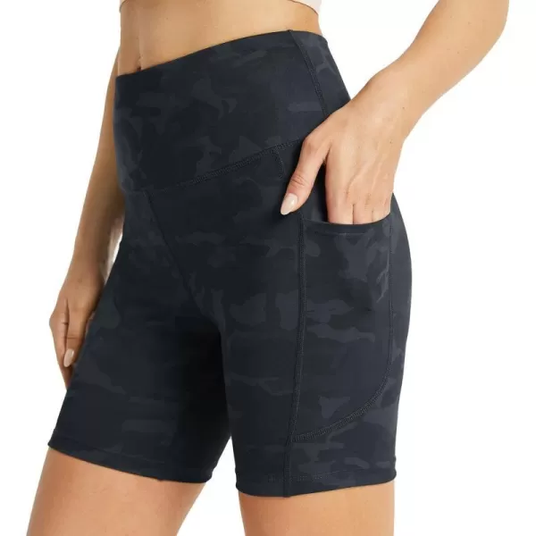 BALEAF Womens 68 High Waisted Biker Shorts with Pockets for Gym Workout Yoga Running AthleticPrinted Color 3