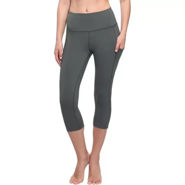 BALEAF Womens Capri Leggings with Pockets High Waisted Workout Yoga Running Gym Pull On Capris Pants for Casual SummerGrey