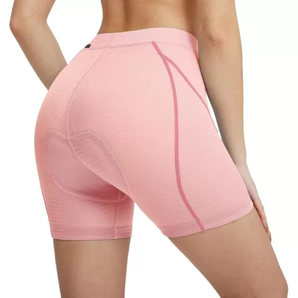 BALEAF Womens Cycling Underwear 4D Padded Bike Shorts Padding Mesh Antislip Leg GripsPink