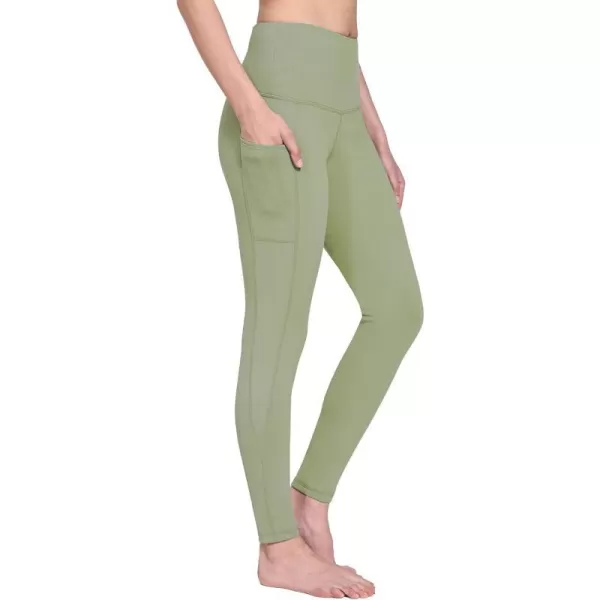 BALEAF Womens Fleece Lined Leggings Thermal Warm Winter Tights High Waisted Yoga Pants Cold Weather with PocketsOli Green