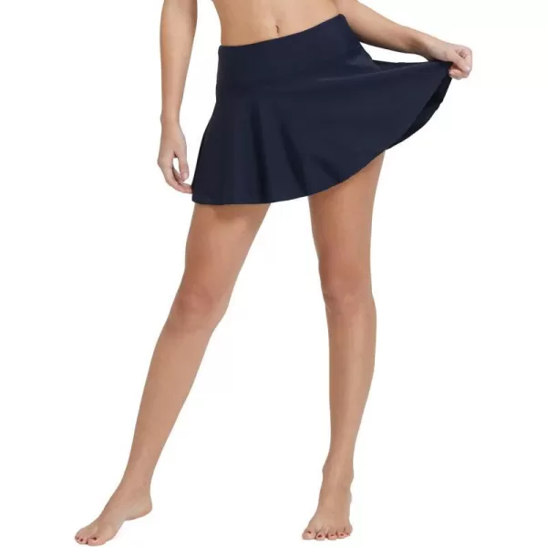 BALEAF Womens High Waisted Swim Skirt Bikini Tankini Bottom with Side PocketNavy Add 197 in Waisthigh