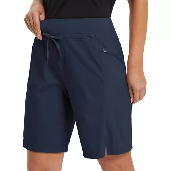 BALEAF Womens Hiking Long Shorts 911 Quick Dry Bermuda Cargo for Curvy Lightweight Pockets9 Inch 2023blue