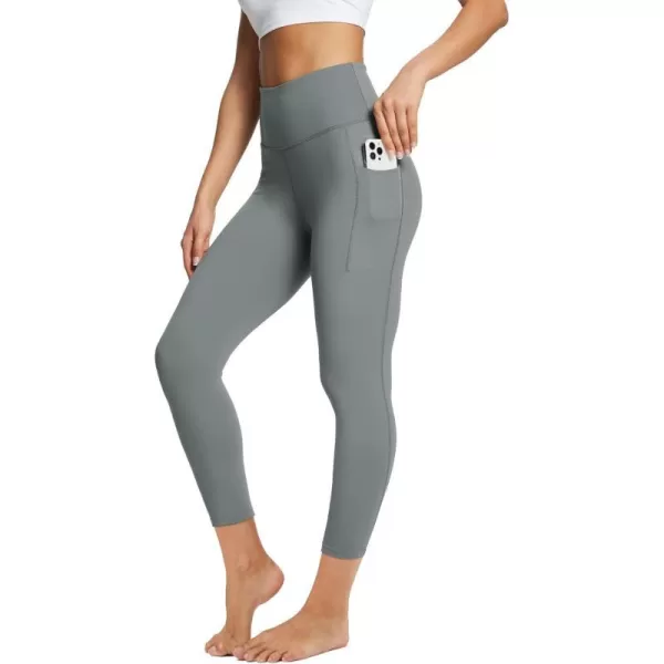 BALEAF Womens Leggings with Pockets Tummy Control Workout High Waisted Athletic Running 78 Ultra Soft Gym Yoga Ankle PantsGray