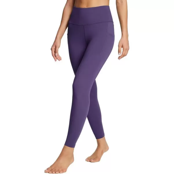 BALEAF Womens Leggings with Pockets Tummy Control Workout High Waisted Athletic Running 78 Ultra Soft Gym Yoga Ankle PantsShadow Purple