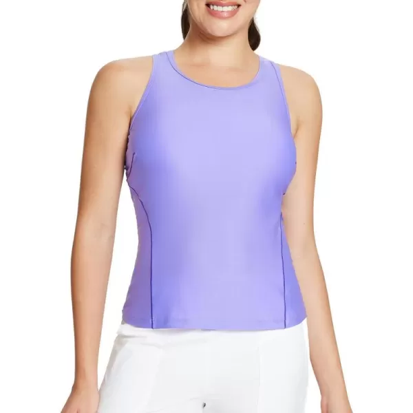 BALEAF Womens Tankini Tops Only with Bra Support Athletic High Neck Modest SwimsuitsPurple