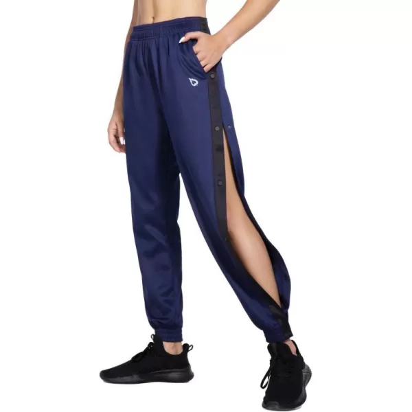 BALEAF Womens Tear Away Warm Up Pants Active Workout Tapered Sweatpants with PocketsNavy