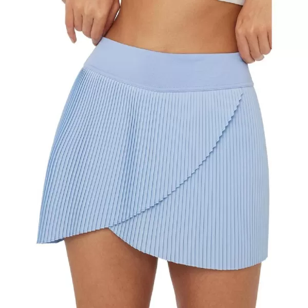 BALEAF Womens Tennis Golf Skirts with Pockets Pleated Athletic Skorts Liner High Waist Running Exercise UPF50Snow Blue