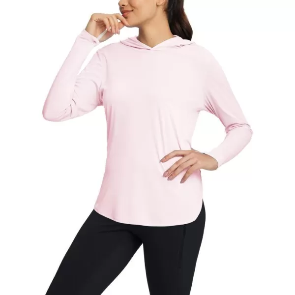 BALEAF Womens UPF 50 Sun Shirt with Hoodie SPF Long Sleeve UV Protection Clothing Hiking Fishing Outdoor LightweightPink