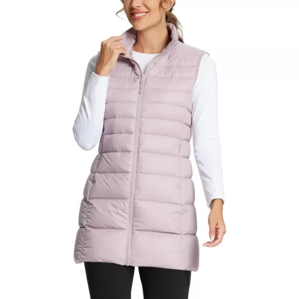 BALEAF Womens Ultralightweight Long Down Vest Packable Water Resistant Sleeveless JacketLight Purple