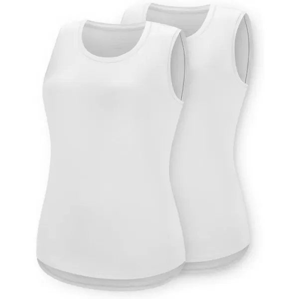 BALEAF Workout Tank Tops for Women Sleeveless Running Loose Fit Yoga Tops Active Shirts Pickleball Sports Gym ExerciseWhite2 Pack