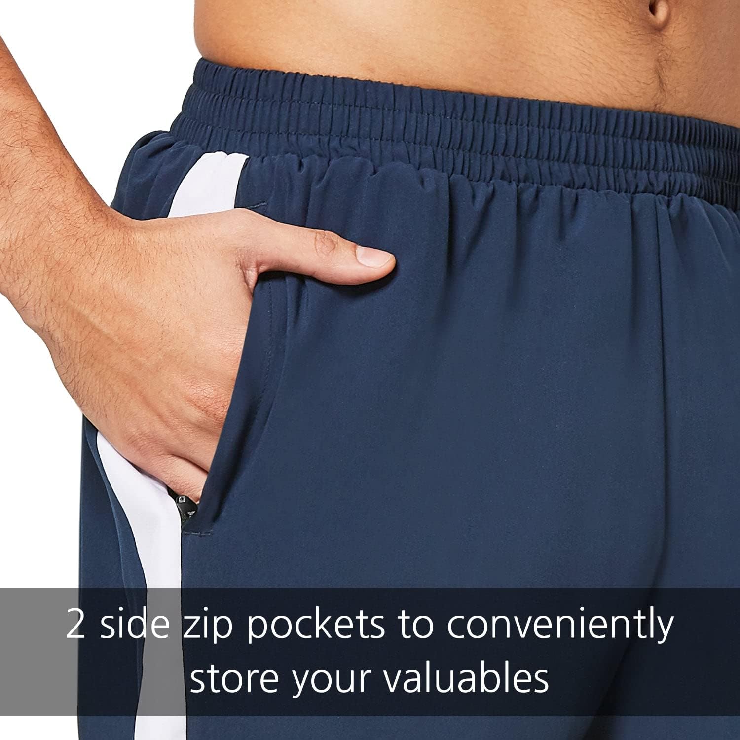 BALEAF Mens 5 Running Athletic Shorts Zipper Pockets for Workout Gym Sports Navy Size SBALEAF Mens 5 Running Athletic Shorts Zipper Pockets for Workout Gym Sports Navy Size S