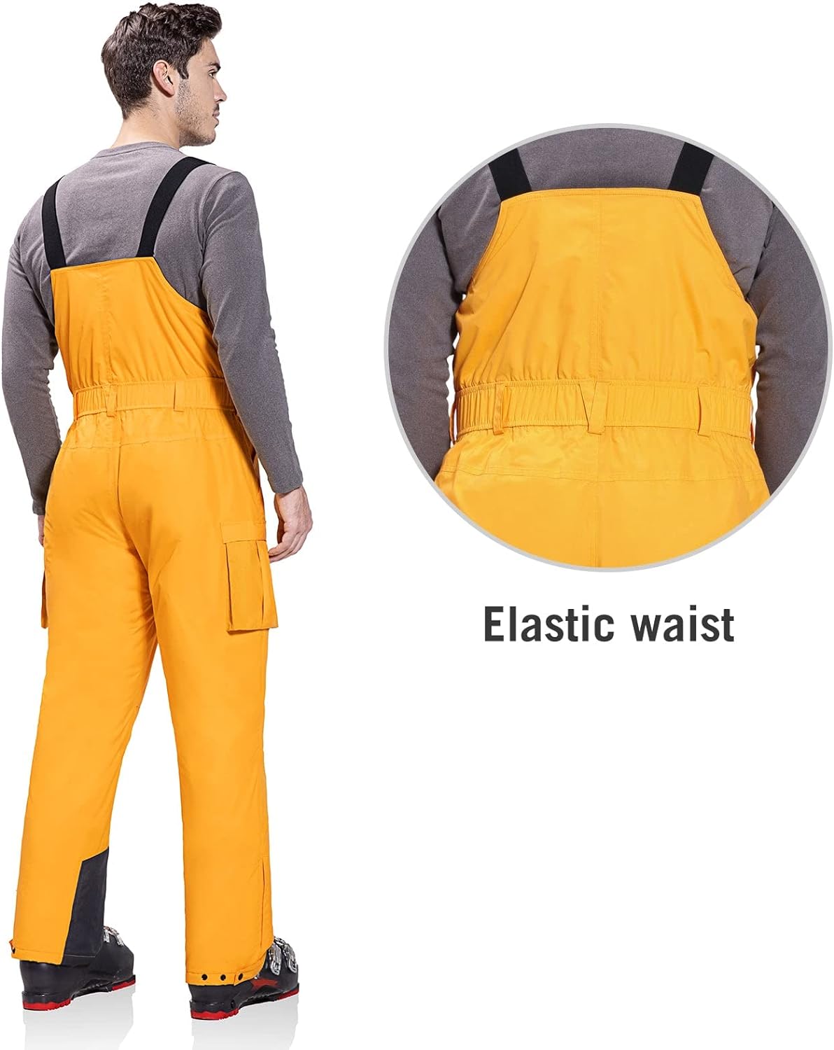 LisenraIn Men's Waterproof Ski Bibs - Insulated Snow Overalls For Winter Sports & Work