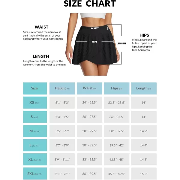 BALEAF 14quot Pleated Tennis Skirts for Women High Waisted Golf Skorts Athletic with Pockets Liner Workout Pickleball UPF50Black