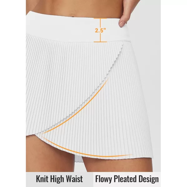 BALEAF 14quot Pleated Tennis Skirts for Women High Waisted Golf Skorts Athletic with Pockets Liner Workout Pickleball UPF50White