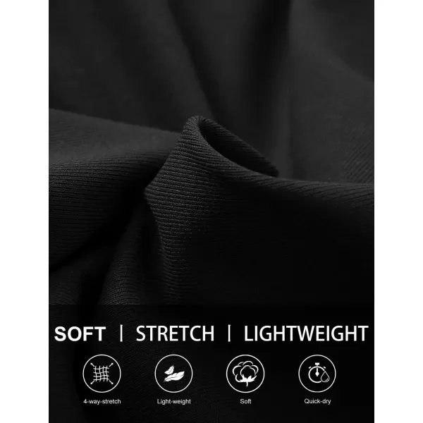 BALEAF Bermuda Shorts for Women High Waisted Athletic Long Running Shorts with PocketsBlack