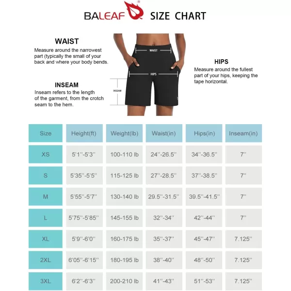 BALEAF Bermuda Shorts for Women High Waisted Athletic Long Running Shorts with PocketsBlack