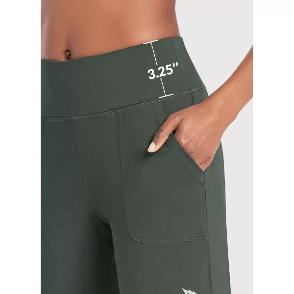 BALEAF Bermuda Shorts for Women High Waisted Athletic Long Running Shorts with PocketsOlive Green