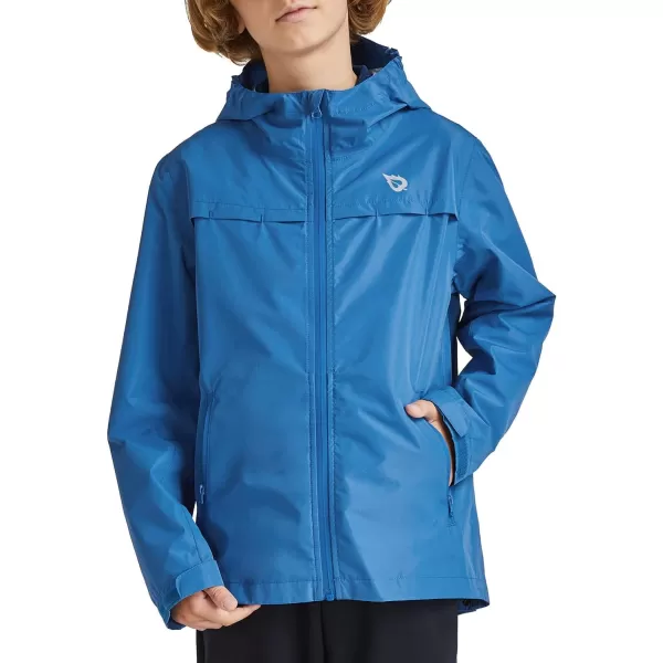 BALEAF Boys Rain Jacket Waterproof Kids Raincoat Youth Girls Windbreaker Hooded Packable Lightweight Petite Women01blue