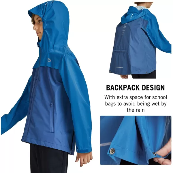 BALEAF Boys Rain Jacket Waterproof Kids Raincoat Youth Girls Windbreaker Hooded Packable Lightweight Petite Women01navyBlue
