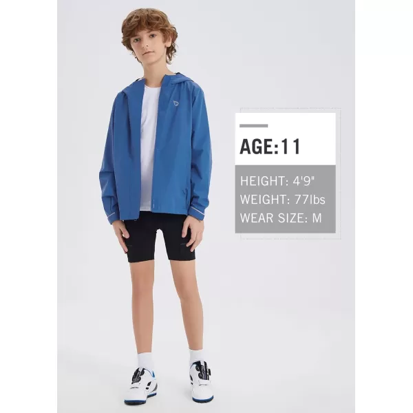 BALEAF Boys Rain Jacket Waterproof Kids Raincoat Youth Girls Windbreaker Hooded Packable Lightweight Petite Women02blue Mesh Lined