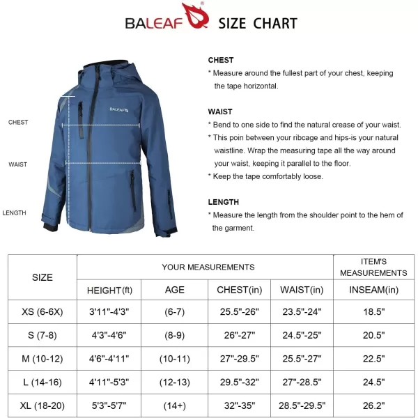 BALEAF Boys Ski Jacket Waterproof Breathable Kids Fleece Lined Windproof Hooded Snowboard CoatBALEAF Boys Ski Jacket Waterproof Breathable Kids Fleece Lined Windproof Hooded Snowboard Coat