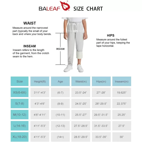 BALEAF Boys Winter Fleece Pants Thermal Water Resistant Open Bottom Warm Athletic Running Pants with Zipper PocketsBALEAF Boys Winter Fleece Pants Thermal Water Resistant Open Bottom Warm Athletic Running Pants with Zipper Pockets