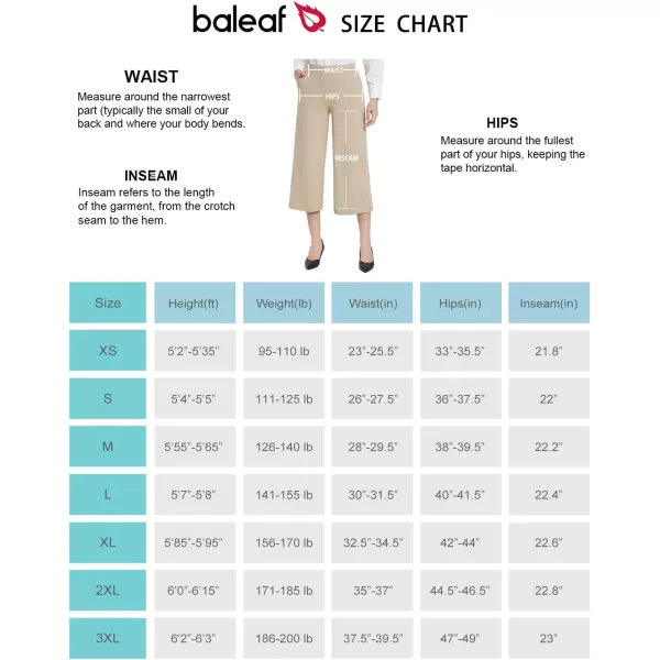 BALEAF Capri Pants for Women Casual Summer Pull On Yoga Dress Capris Work Jeggings Athletic Golf Crop Pants with PocketsBkhaki