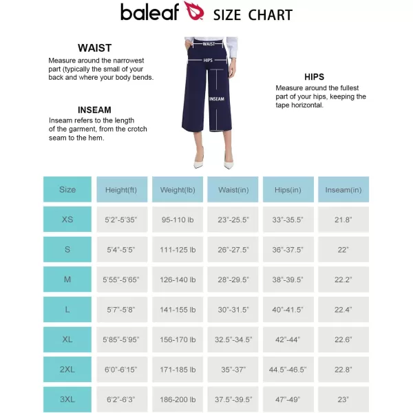 BALEAF Capri Pants for Women Casual Summer Pull On Yoga Dress Capris Work Jeggings Athletic Golf Crop Pants with PocketsNavy Blue