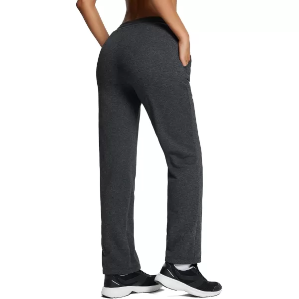 BALEAF Fleece Lined Pants Women Straight Leg Sweatpants Thermal Cotton Athletic Winter Trackpants Lounge with PocketsDark Grey