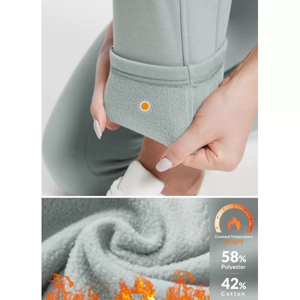 BALEAF Fleece Lined Pants Women Straight Leg Sweatpants Thermal Cotton Athletic Winter Trackpants Lounge with PocketsLight Greypetite 27