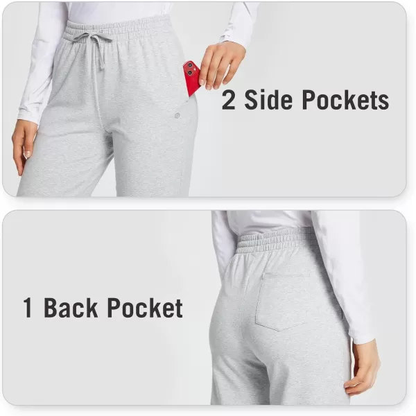 BALEAF Fleece Lined Pants for Women Wide Leg Sweatpants Winter Warm Cotton Straight Leg Yoga Sweat Pants with PocketsLight Grey