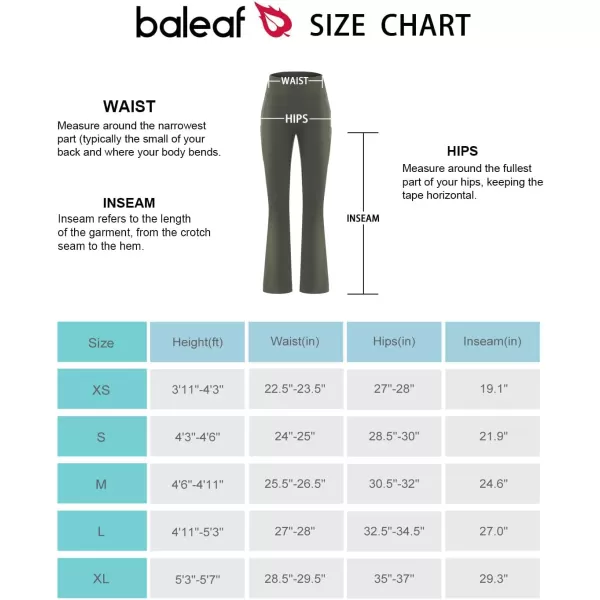 BALEAF Girls Flare Leggings with Pockets High Waist Flared Yoga Pants Tummy Control Bell Bottoms for Girls Yoga DanceGreen