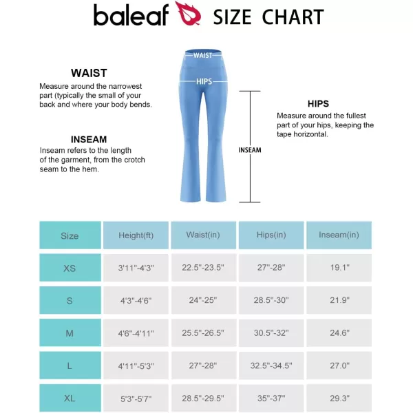 BALEAF Girls Flare Leggings with Pockets High Waist Flared Yoga Pants Tummy Control Bell Bottoms for Girls Yoga DanceLight Blue