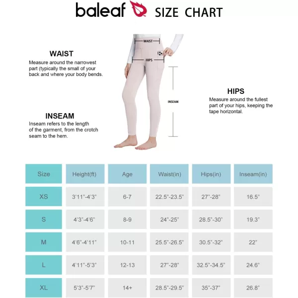 BALEAF Girls Fleece Lined Leggings Kids Warm Pants Youth Compression Yoga Athletic School Pants with PocketsLight Purple