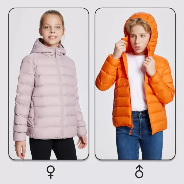 BALEAF Kids Puffer Down Jackets with Hood for Boys Girls Ultralight Packable Cold Winter Lightweight OuterwearPink