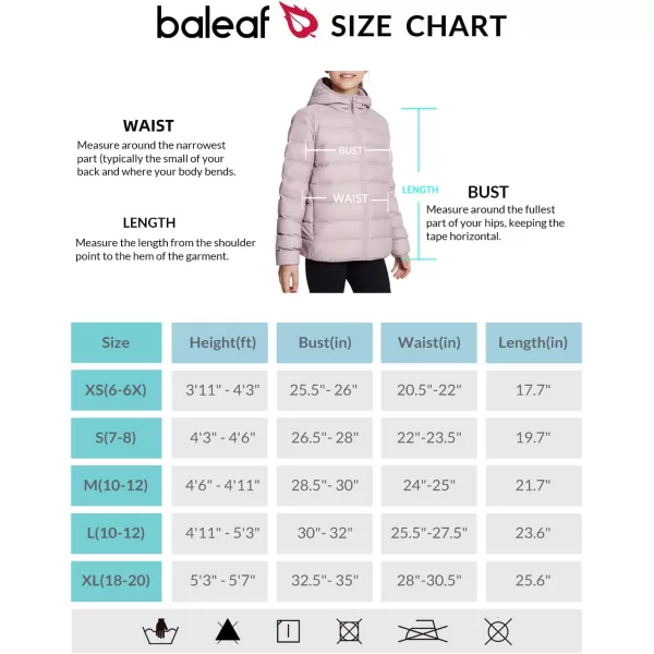 BALEAF Kids Puffer Down Jackets with Hood for Boys Girls Ultralight Packable Cold Winter Lightweight OuterwearPink