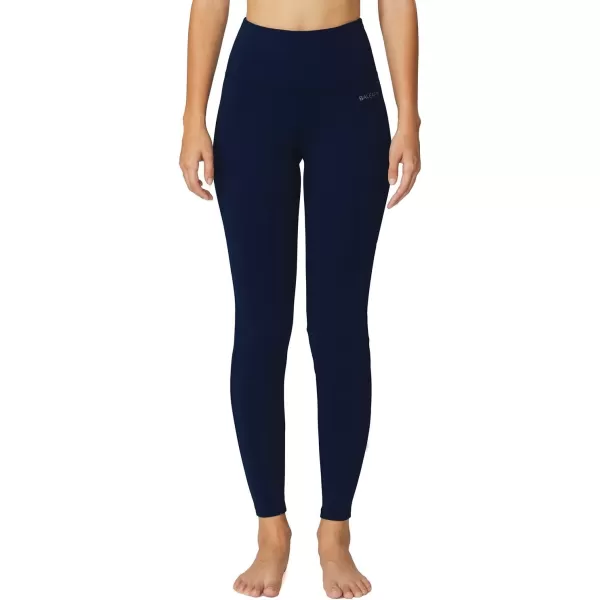 BALEAF Leggings with Pockets for Women High Waisted Workout Tummy Control Compression Athletic Running Yoga PantsDark Navy