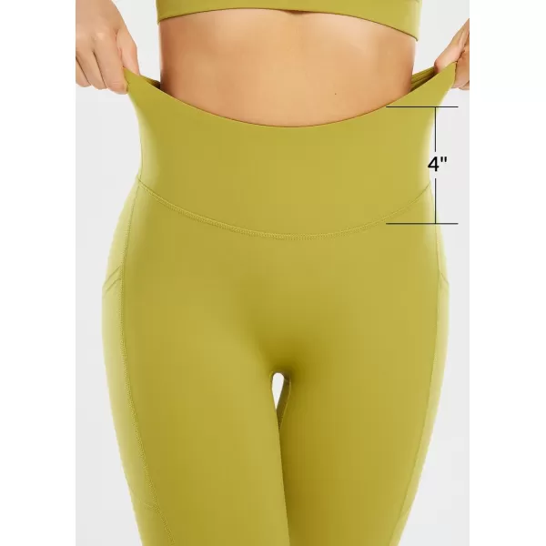 BALEAF Leggings with Pockets for Women High Waisted Workout Tummy Control Compression Athletic Running Yoga PantsGreen27