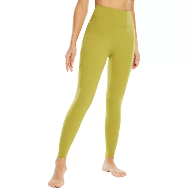 BALEAF Leggings with Pockets for Women High Waisted Workout Tummy Control Compression Athletic Running Yoga PantsGreen27