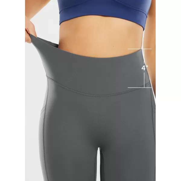 BALEAF Leggings with Pockets for Women High Waisted Workout Tummy Control Compression Athletic Running Yoga PantsGrey27