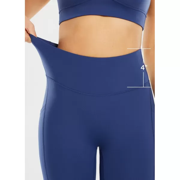 BALEAF Leggings with Pockets for Women High Waisted Workout Tummy Control Compression Athletic Running Yoga PantsNavy Blue27