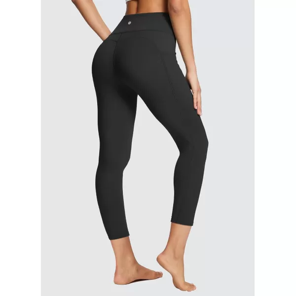 BALEAF Leggings with Pockets for Women Tummy Control Workout High Waisted Athletic 78 Soft Gym Yoga Ankle Pants23 inseam Black