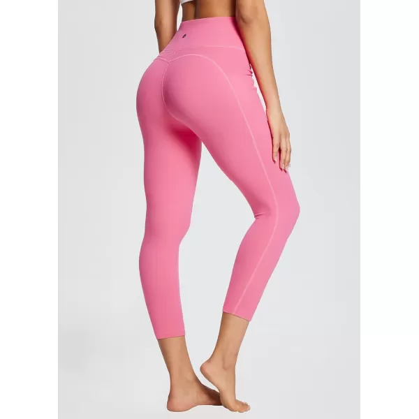 BALEAF Leggings with Pockets for Women Tummy Control Workout High Waisted Athletic 78 Soft Gym Yoga Ankle Pants23 inseam Hot Pink