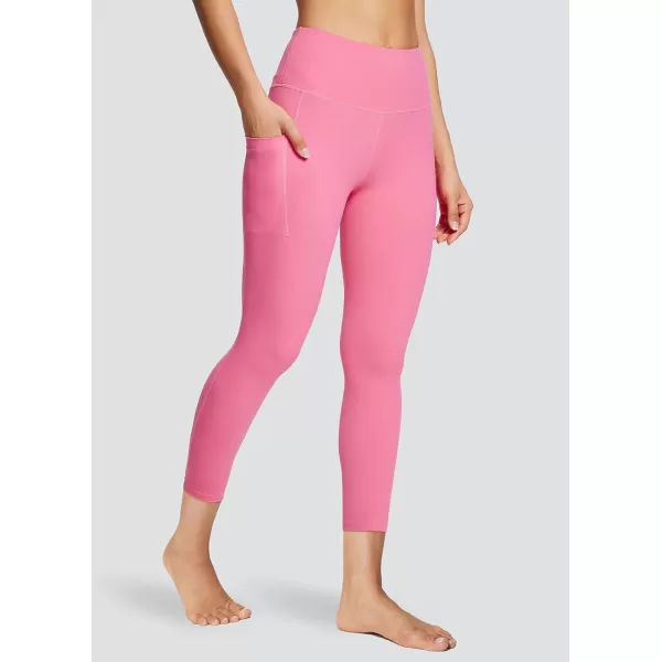 BALEAF Leggings with Pockets for Women Tummy Control Workout High Waisted Athletic 78 Soft Gym Yoga Ankle Pants23 inseam Hot Pink